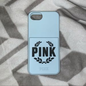 PINK baby blue silicon phone case with card holder